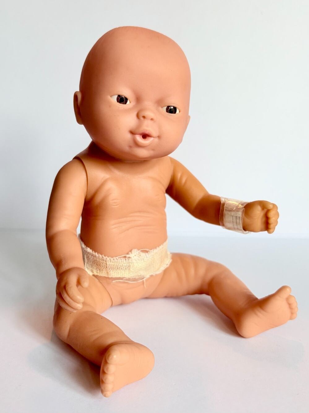 Vintage Baby Doll Anatomically Correct Girl Emson 9in Hospital Bracelet
